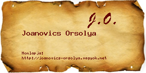Joanovics Orsolya névjegykártya